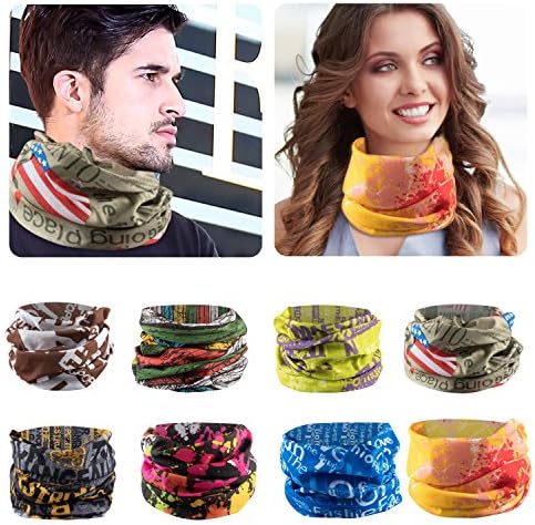 8PCS Headwear Headband Head Wrap Magic Scarf Headbands Mask for Men&amp;Women Fishing, Hiking, Motorcycle etc&amp; Daily, by Kadyn