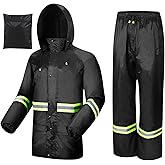 AMKsedom Rain Suits for Men Women Waterproof, Breathable Rain Coats with Eye-Catching Reflective Strip, Durable Rain Gear