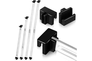 Humyoun 12 Pcs Metal Adjustable File Cabinet Rails Set Include 8 Hanging File Rail Clips 4 Cabinet Dividers Bars Suitable for Cabinets with Drawer Thickness Less Than 1/8 Inch(Silver,10-18 Inch)