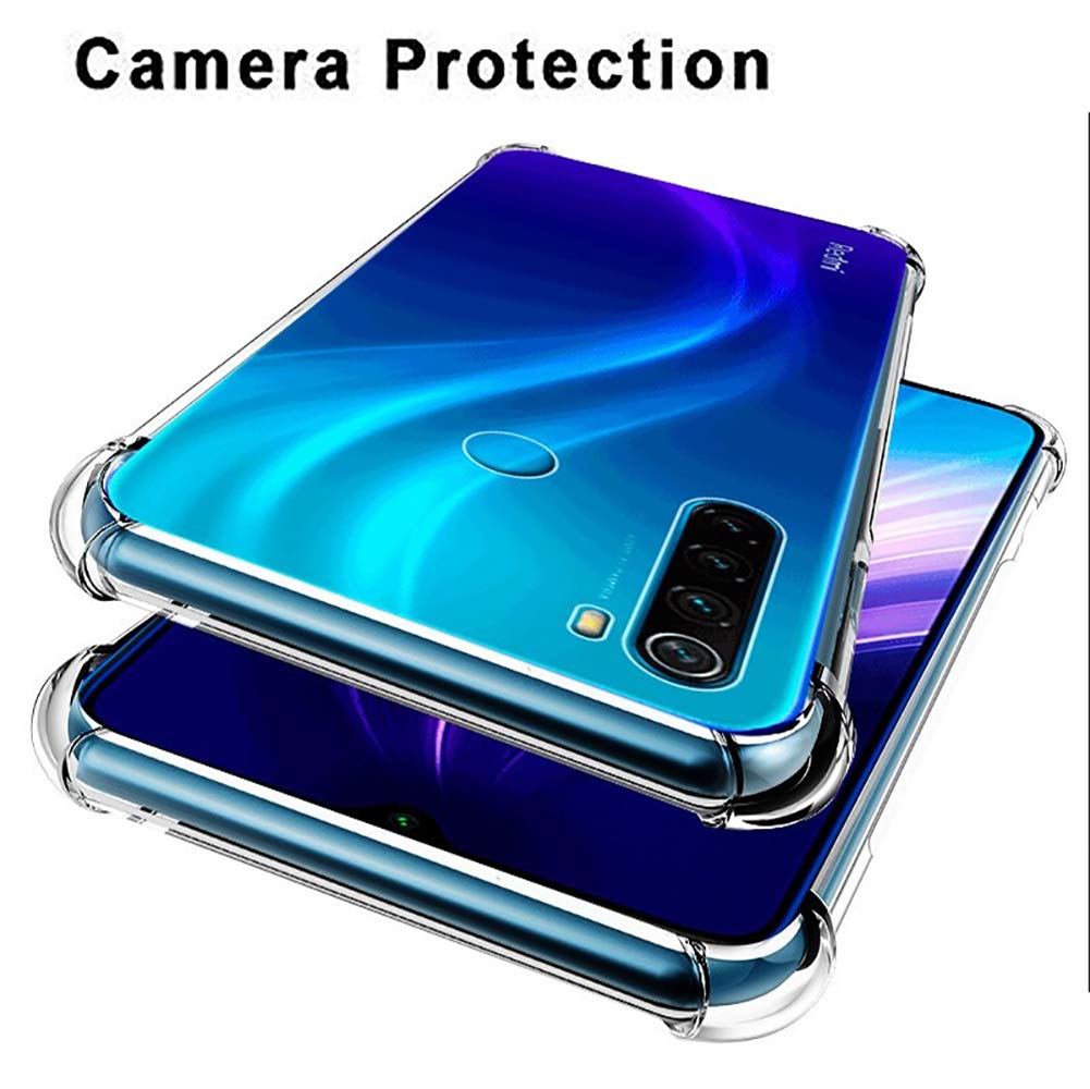 UCMDA Cover per Redmi Note 8 & Pellicola Protettiva in Vetro Temperato, Custodia Redmi Note 8 Silicone Morbido, Anti Graffio Pellicola Protezione per Xiaomi Redmi Note 8