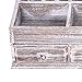 Rustic Wooden Desk Organizer for Home or Office - Makeup Organizer and Storage for Bathroom – Vanity Organizer with 3 Drawers and 6 Compartments – Rustic White Workspace Organizer