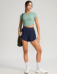 Soothfeel High Waisted Athletic Running Shorts for