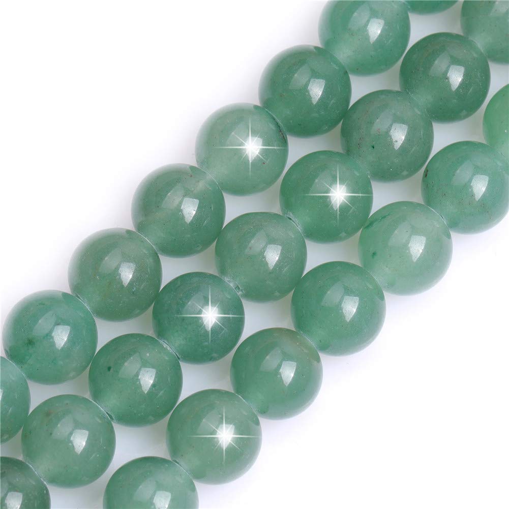 Natural Green Aventurine Jade Gemstone Semi Precious Round 12mm Loose Beads for Jewellery Making DIY Bracelet Necklace Crafts 15''