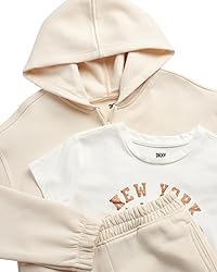 DKNY Girls 3-Piece Athletic Fleece Zip Sweatshirt