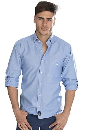 camisa azul turquesa hombre
