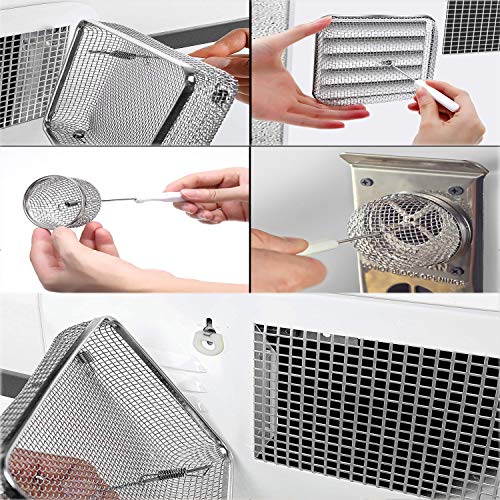 RV Furnaces Bug Screen, Heavy Stainless Steel Mesh Flying Insect Screen with Installation Tool, 8.1" x 1.5" & 2.8'' x 1.3'' & 8.5" x 6" x 1.3" & 4.5'' x 4.5'' x 1.3'' RV Heater Vent Screen (7 Packs)