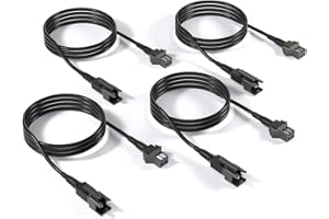 Honalia Pure White Rock Light Extension Wire 4 PCS, Extension Cable 47 Inch 2 Pin, 6000K White LED Rock Lights for Trucks UTV ATV RZR Golf Cart