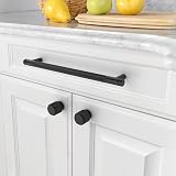 Amerdeco 10 Pack Matte Black Knurled Cabinet Pulls 192mm Hole Center AM003 view 4