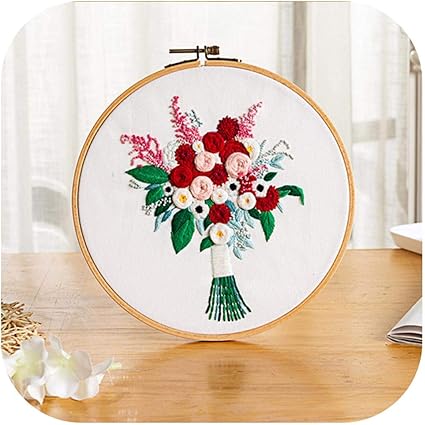 Amazon Co Jp 成人初心者向け 種類diy刺繍花手仕事針仕事初心者クロスステッチキット絵画刺繍フープ家の装飾 M ホーム キッチン