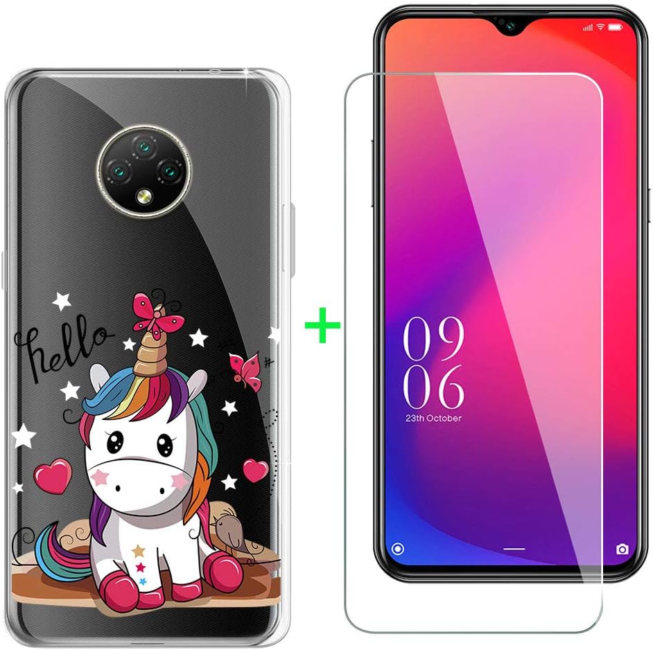 Coque Pour Wiko View 4 Lite 6.52" Givré Translucide Verre Trempé Protection écran, Souple Fille