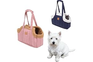 Winter Fleece Warm Dog Tote Bag, 2024 New Small Dog Carrier Purse, Waterproof Pet Travel Handbag, Carrier Purse with Secure H