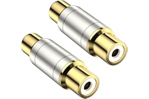 VANAUX 2-Pack Gold Plated RCA Female to Female Coupler,Barrel Connectors Adapters Extend Subwoofer RCA Cables for HDTV,Speake