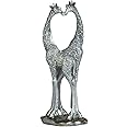 George S. Chen Imports SS-G-54300 2 Silver Giraffes Heart Shaped Figurines