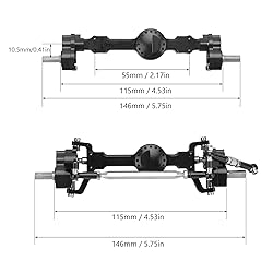 Dilwe RC Front Axle Rear Axle Set, 146MM/5.75inch