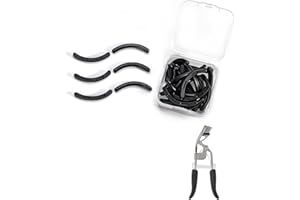 UXIETIN Eyelash Curler Refills Compatible with e.l.f.,Eyelash Curler Pads 24PCS,Silicone Lash Curler Refill Pads Compatible with e.l.f. (Black)