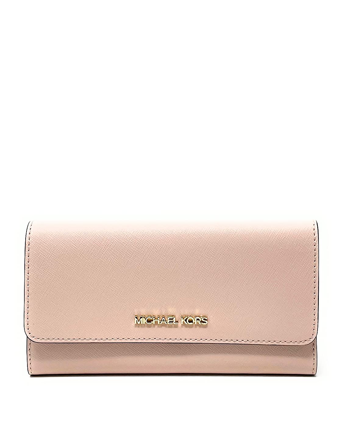 Michael Kors Jet Set Large Ladies Trifold Travel Wallet Blush Powder Large Classic