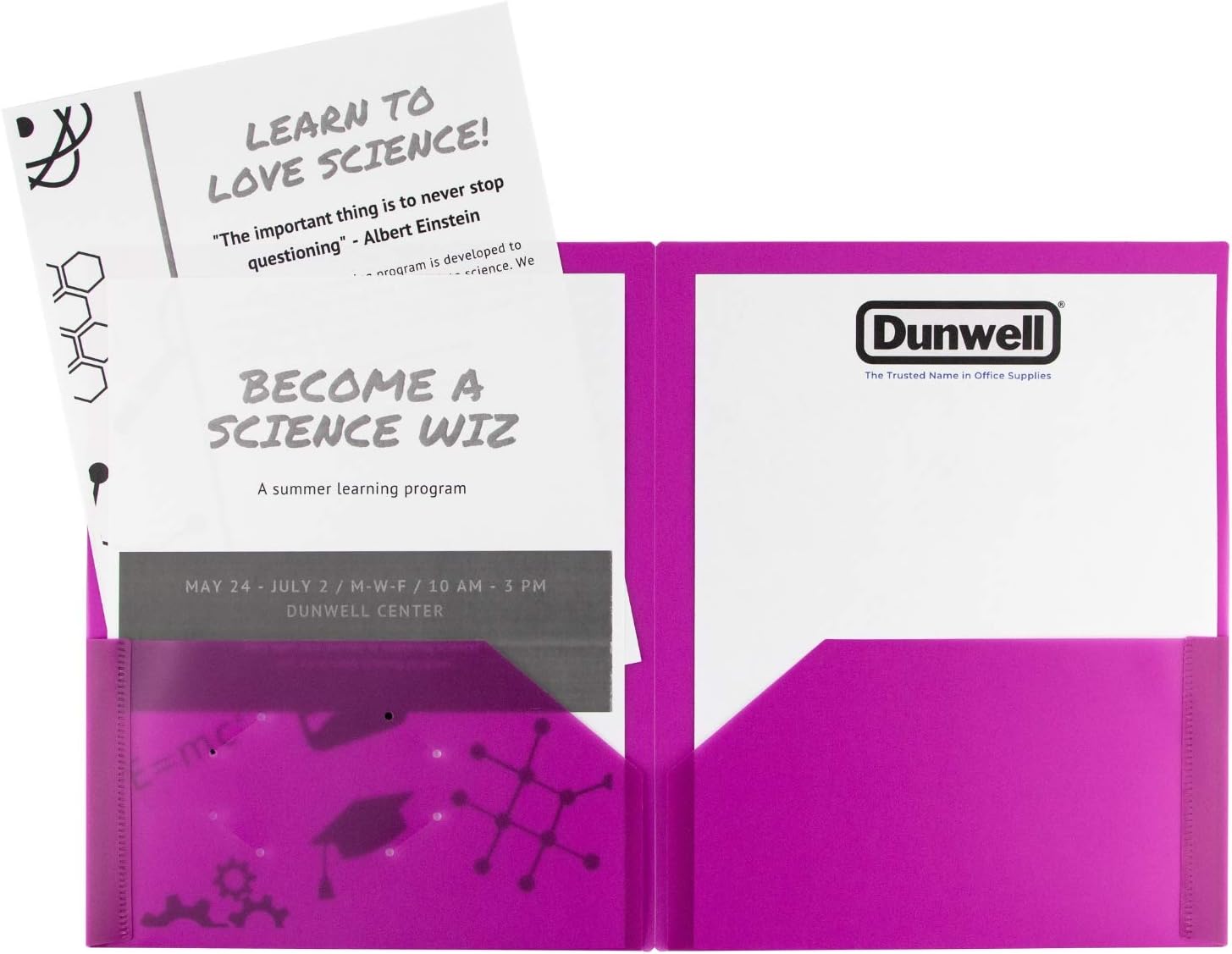 Dunwell Colored Pocket Folders, 2-Pocket File Folders (6 Pack, Colorful) School Folders, Plastic Folders with Labels, Two Pocket Folders, Letter Size File Folders with Pockets, Colored File Folders : Office Products
