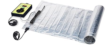 Bio Green Aufzuchtartikel Heizmatte Aluminium inkl. Thermostat, 40 x 120 cm, 85 W