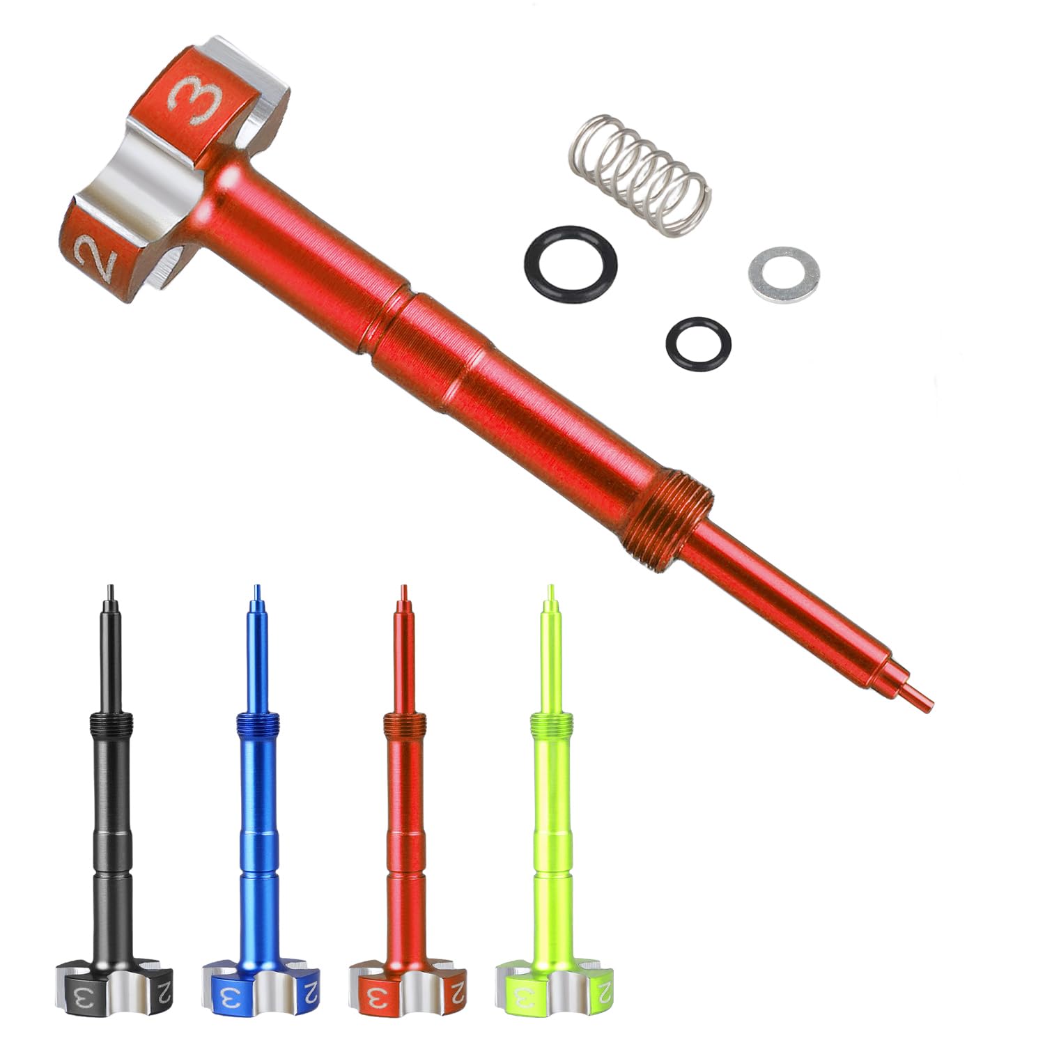 Photo 1 of Amavoler Air Fuel Mixture Screw CNC Adjust Carb FCR Air Screw Replacement Parts Fit for KEIHIN Carburetor Four-Strokes FCR Carbs KTM Yamaha Suzuki Pit Dirt Bike. (Red)