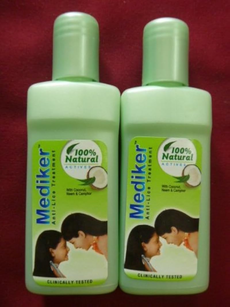 Mediker Anti Lice Shampoo Treatment 2 x 50ml Bottles Lice Removal 100ml Total