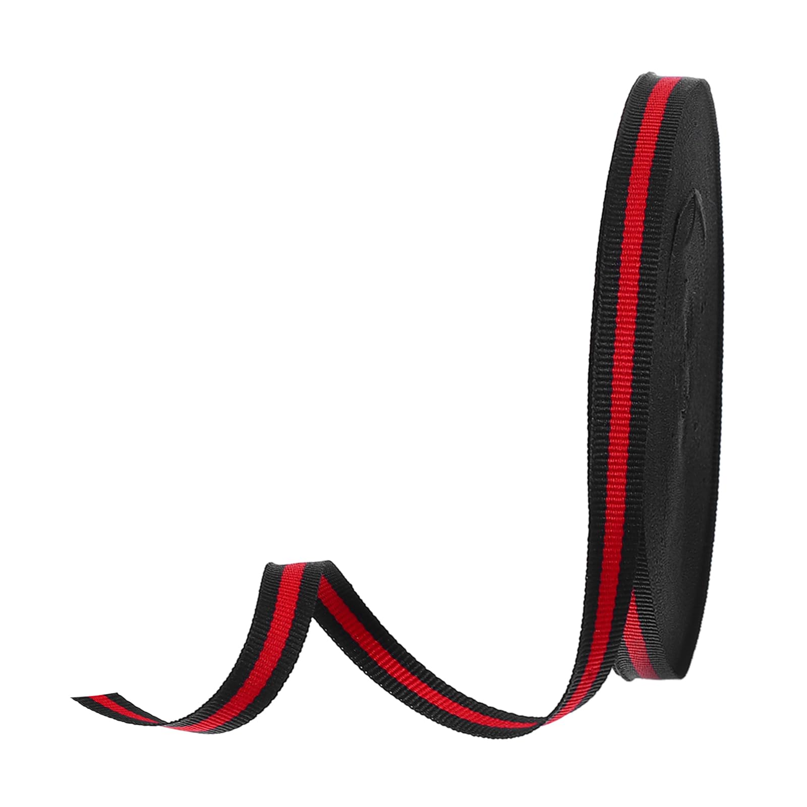 PATIKIL 3/8" Black Red Striped Grosgrain Ribbon, 25 Yard Polyester Fabric Stripe Craft Ribbon Double Faced Design for Bow Gift Wrapping DIY Making Garment Christmas Decorations