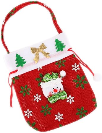 Regali Di Natale A Prezzi Bassi.Gespout Natale Sacchetto Regalo Sacchetto Di Caramelle Sacca Di Regali Di Natale Tessuto Tre Colori Biscotto Albero Di Natale Il Babbo Natale Il Pupazzo Di Neve Della Testa Tessuto Rouge 2 24 20cm