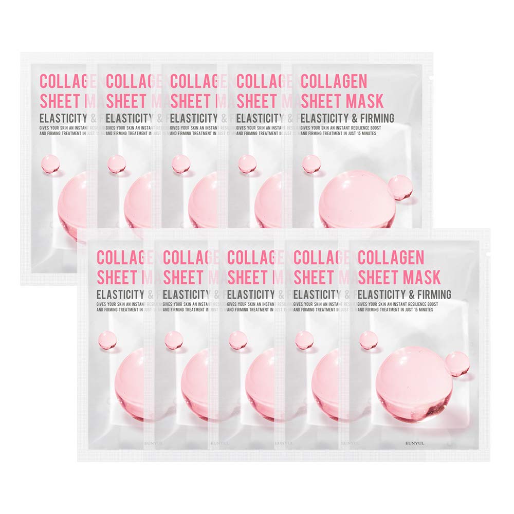 [PACK OF 10] EUNYUL Purity Collagen Sheet Mask Pack 10pcs Korean Skincare Facial Mask Pack