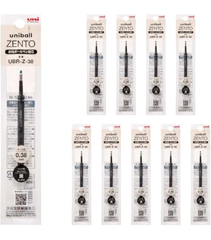 uniball ZENTO　Signature model　0.38 / 0.5 ZENTO Signature Model Uniball 0.5mm 0.38mm 8 Pack Set