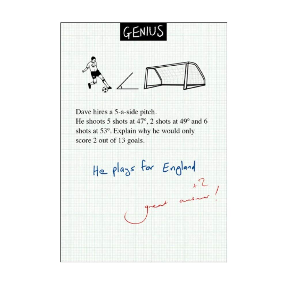 Genius Humorous Blank/Birthday Greeting Card - Football Angles - from The Range by Ian Blake (WDM-443848)