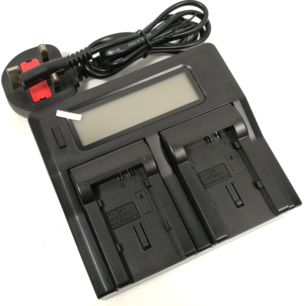 Quick LCD Battery Charger for Canon BP-828 BP-827 BP-820 BP-819 BP-809 BP-808 BP-807 LEGRIA HF20 HF200 XA60 XA65 XA70 XA75 VIXIA HF G70 HG30 HG40 HG30 HG20 HG10 HF M300 M400 S200 Camera