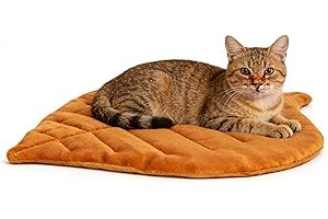 Cat Mat Self Warming Cat Bed 65x50cm Leaf Shaped Cotton Soft Warm Pet Pad Flannel & Cotton Warm Pet Cat Mat for Indoor Bed Co