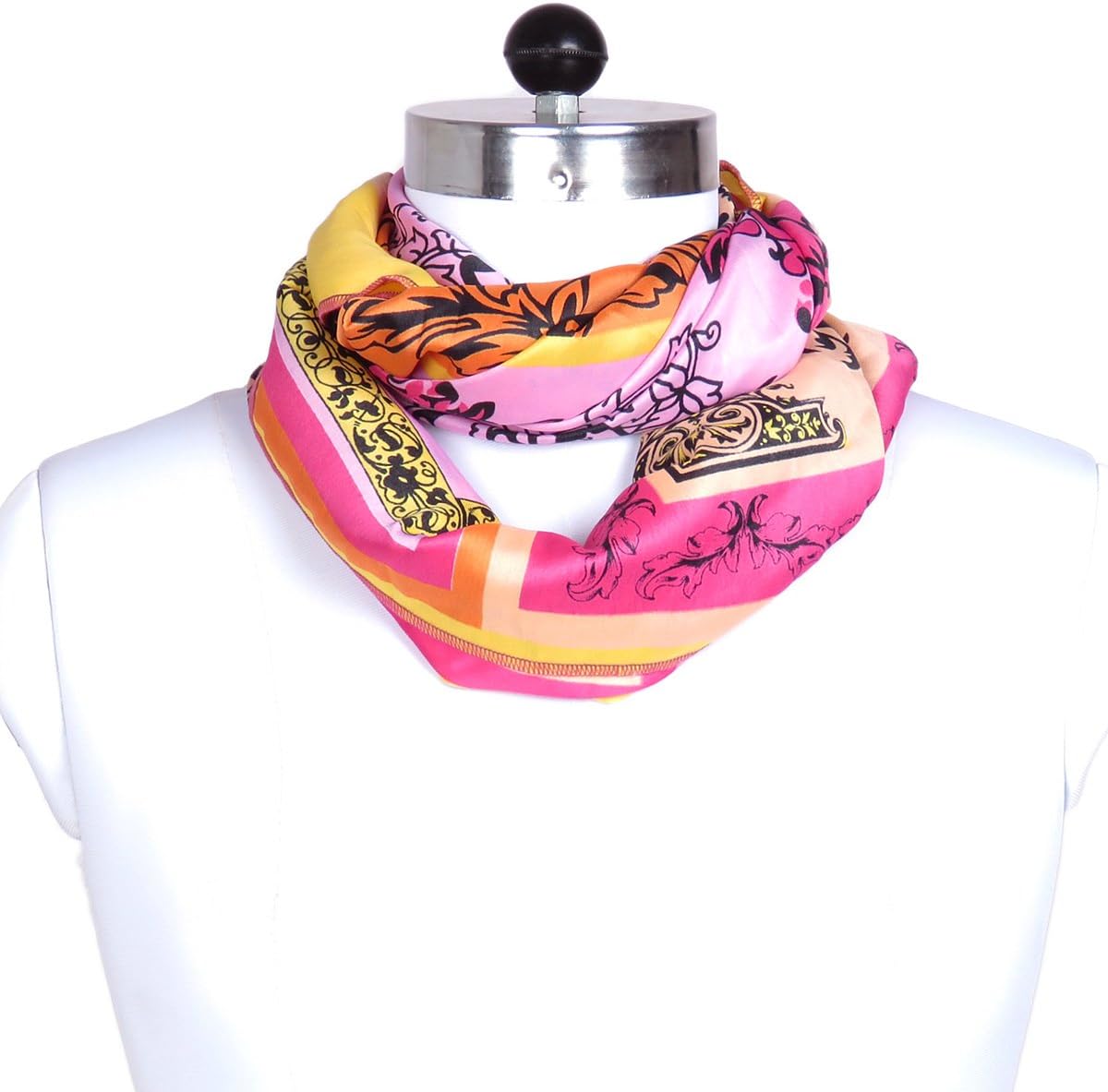 Buyclara Women Fashion Lightweight Cozy Petal Print Scarf Shawl Wrap Finished Edge