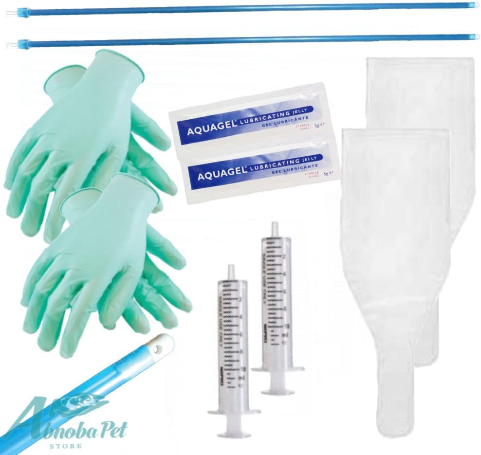 7" Canine P2Blue Flexible Deluxe AI Breeding Kit Artificial Dog Insemination Tubes