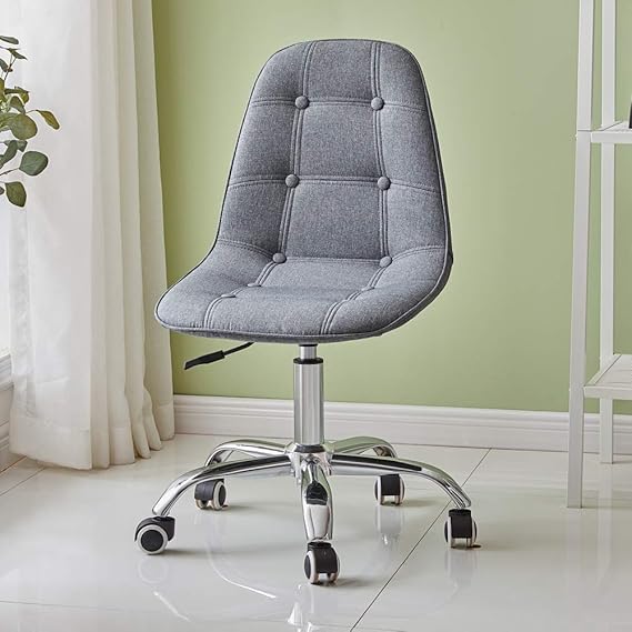 OFCASA Grey Desk Chair Fabric Office Chair Soft Padded Computer Chair