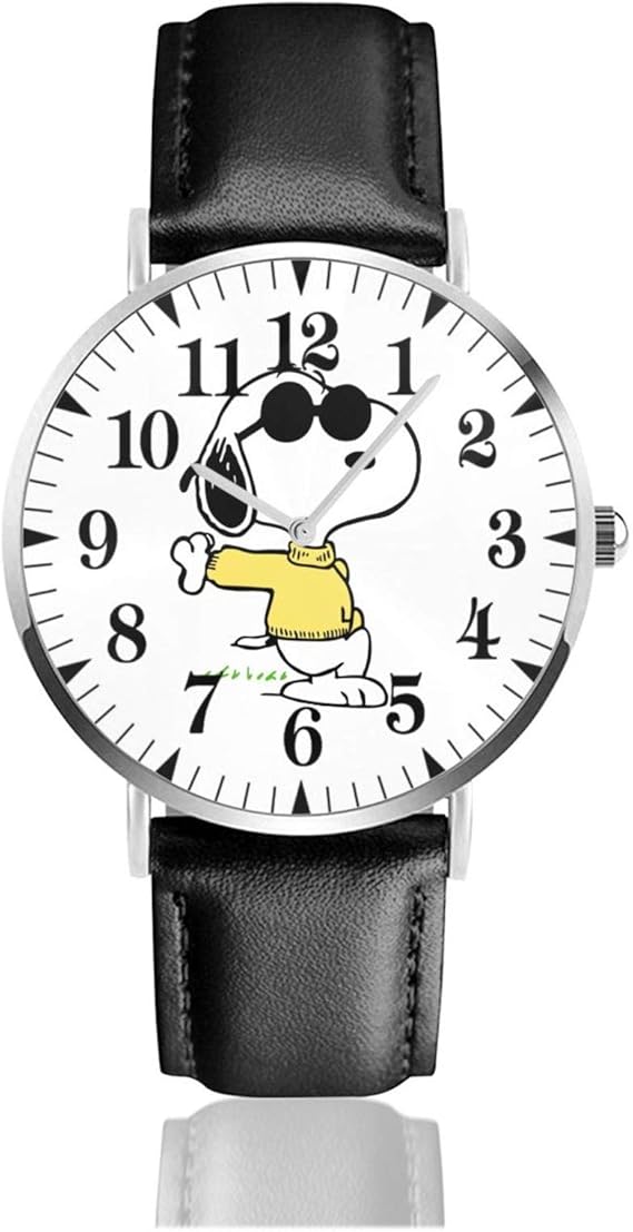 Amazon Snoopyスヌーピーアニメクォーツ時計ファッションカジュアル漫画カスタムデザインレザーストラップ時計男性女性 レディース腕時計 腕時計 通販