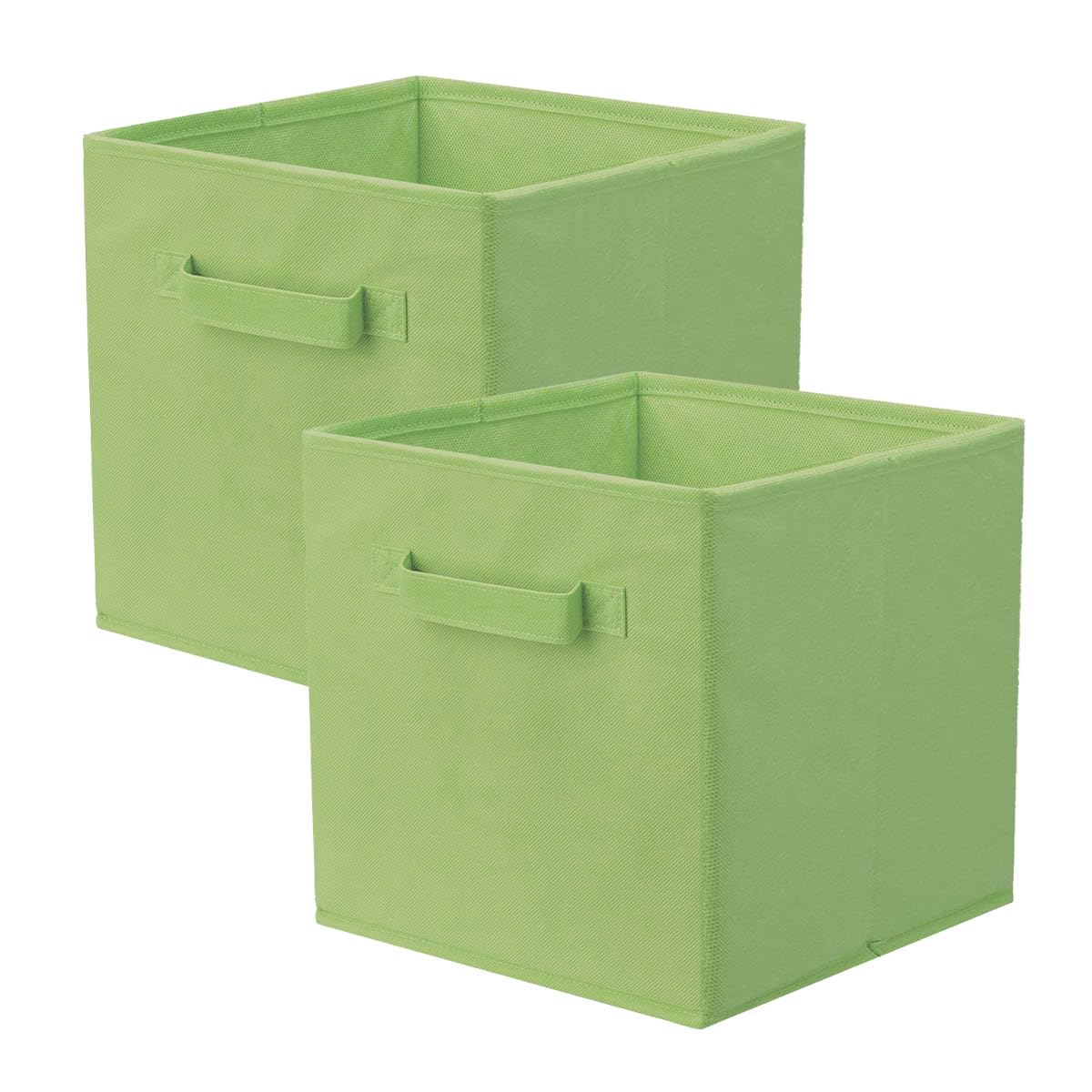 PowerKing Storage Box, 2 Pieces Foldable Storage Cube, Storage Box, Made of Fabric – Green — image 1