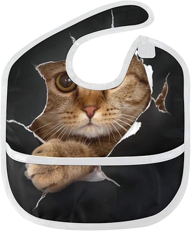 Bavoirs Pour Trou De Papier Noir Pour Chat Nouveau Ne T Shirt Personnalise Tache Douce Pour