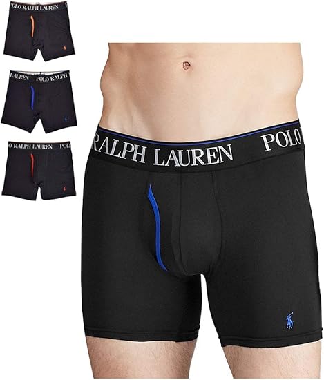 Amazon Polo Ralph Lauren ポロ ラルフローレン メンズ コットン Cool クール マイクロファイバー ボクサーパンツ 3枚セット 黒 赤 青 オレンジ Lbbbp3q3q 並行輸入品 ボクサー 通販