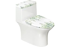 FUIALDOLG Green Vine Toilet Lid Tank Covers Washable Toilet Seat Cover Toilet Seat Rug Universal Fit Standard Oblong Elongated Toilet Home Decor