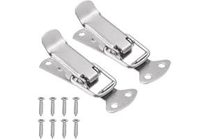 PATIKIL 2 Pcs Stainless Steel Spring Loaded Toggle Latch, 2.3" Tool Box Catch Hasp Clamp Lock with Mounting Screws for Cabine