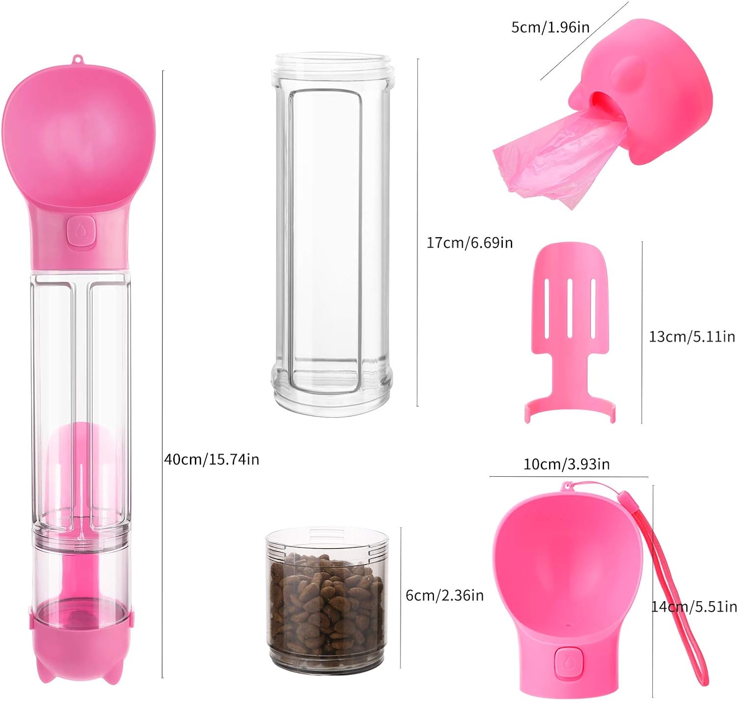 DaiWeier Portable Dog Water Bottle Upgrade 500ml Dog Travel Water Bottle with Dispenser Drinking Bowl with Garbage Shovel - Image 4