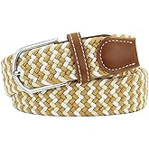 Huyfhksd Mixed Color Woven Stretch Braided Belts for Men and Women Fashion Elastic Belts