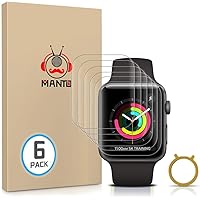 MANTO 6 Pack Screen Protector Compatible with Apple Watch Series 3/2/1 38mm, Ultra Thin, HD Clear TPU Flexible Film…