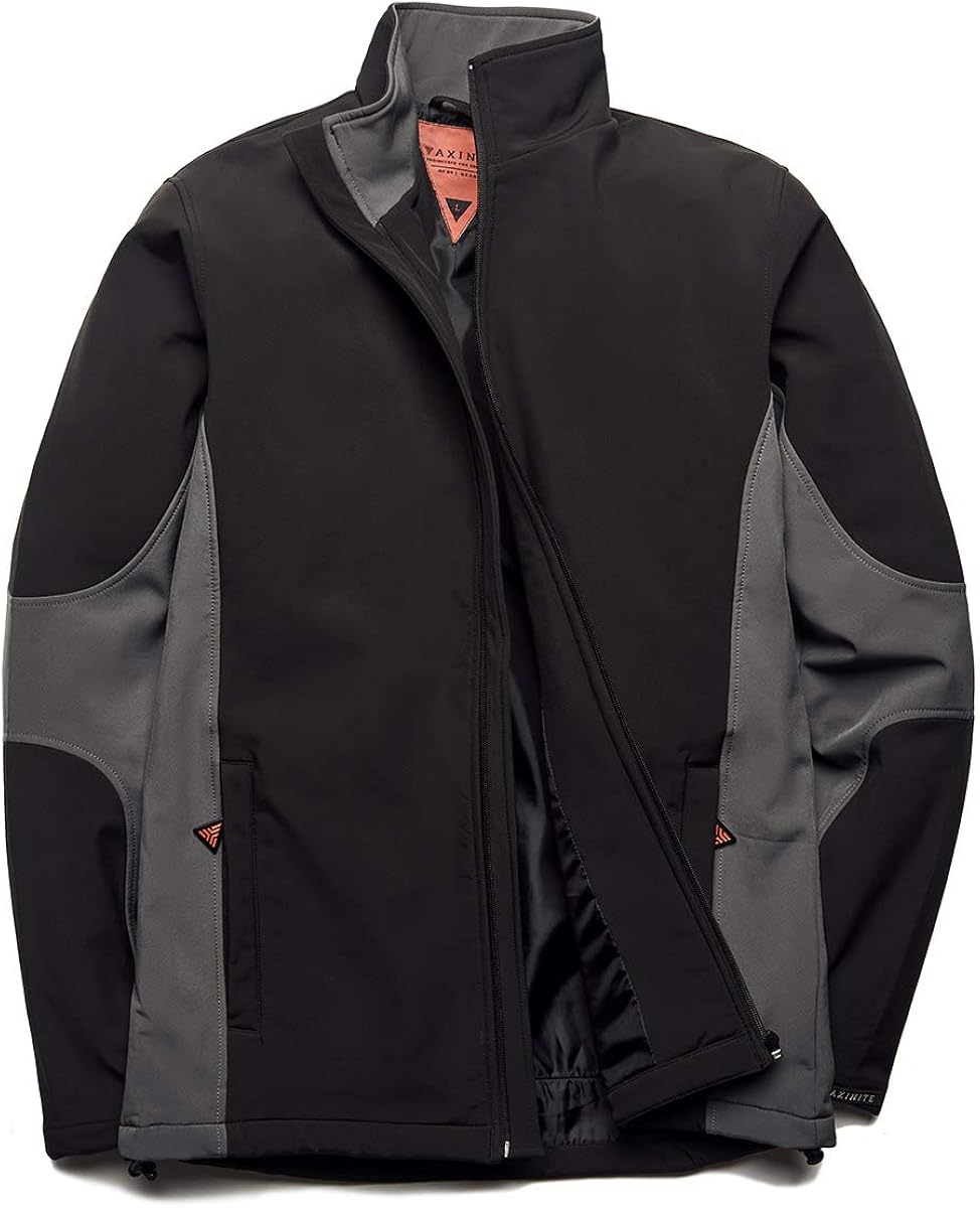 Axinite AX48 Soft Shell Work Jacket Mens Coat Black Grey Amazon.co.uk