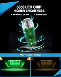 Marsauto 194 LED Light Bulb Green, 168 T10 2825 LED