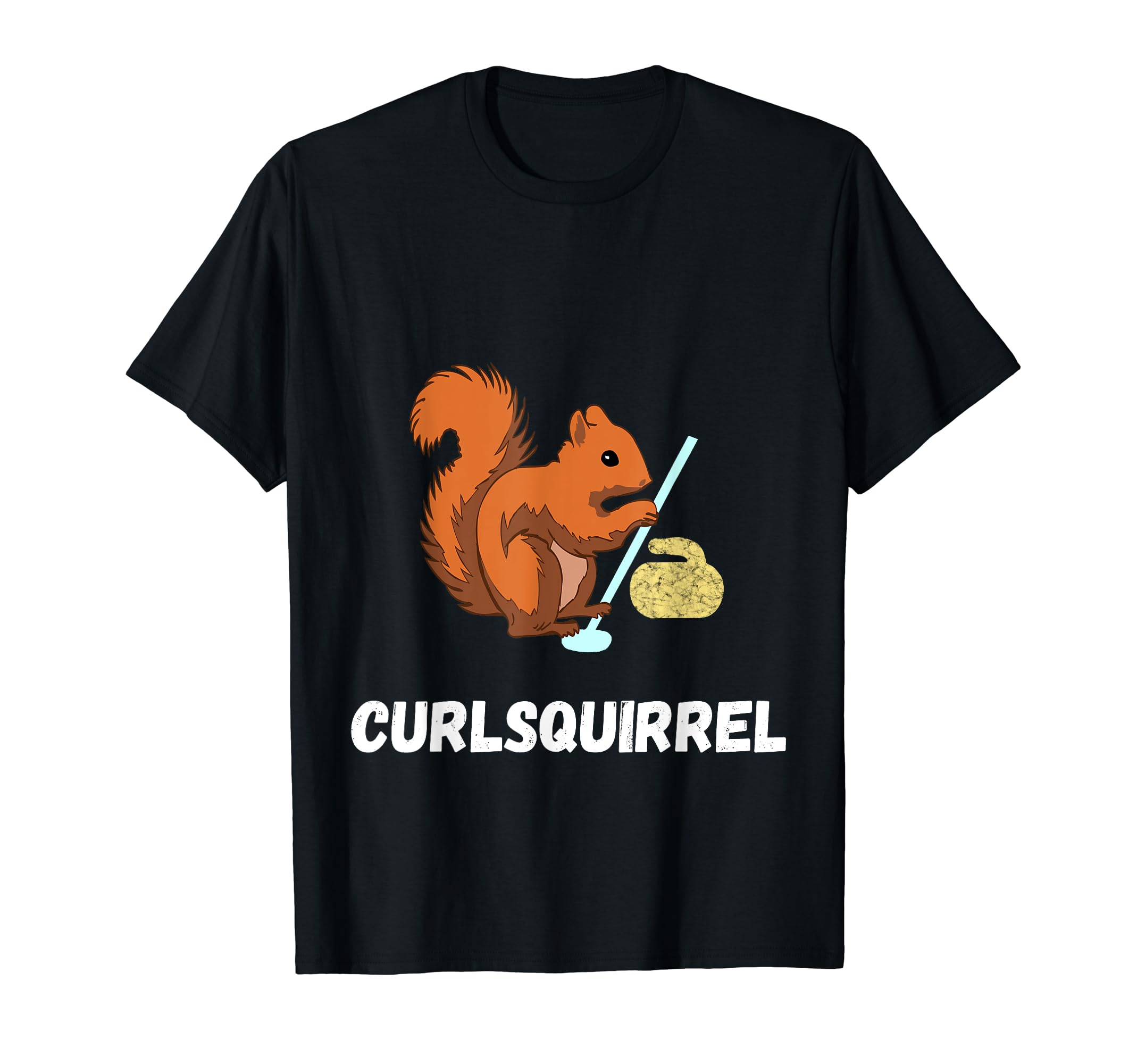 Curling Squirrels Curler Rodent Winter Sport T-Shirt