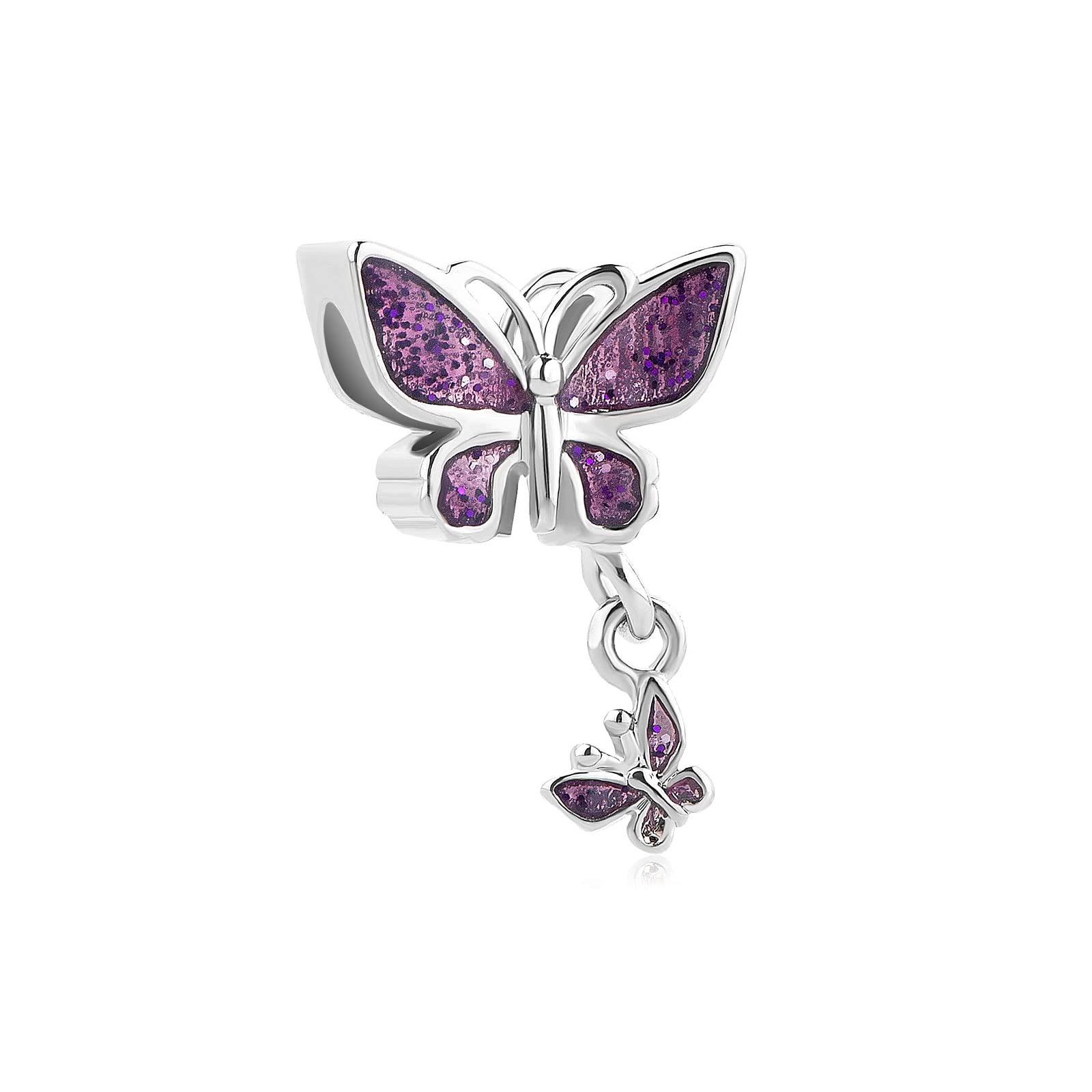KunBead Jewelry Dangle Butterfly Bead Pendant Charms Compatible with Pandora Bracelets