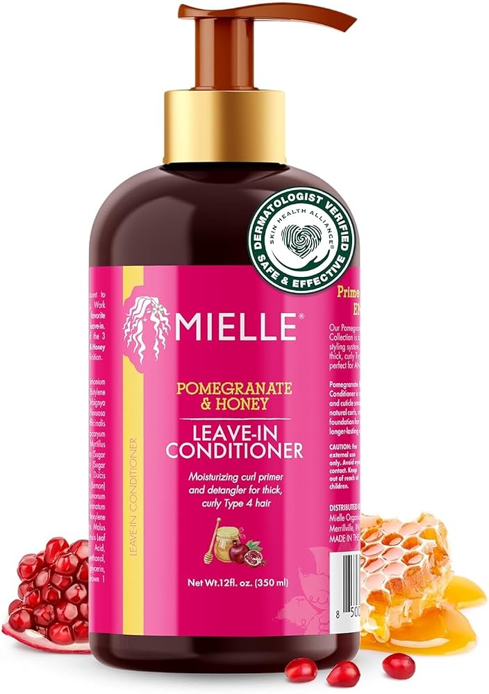 Mielle Organics Pomegranate & Honey Leave-In Conditioner, 12 Fl Oz | Moisturizing Detangler & Curly Hair Treatment to Help Re