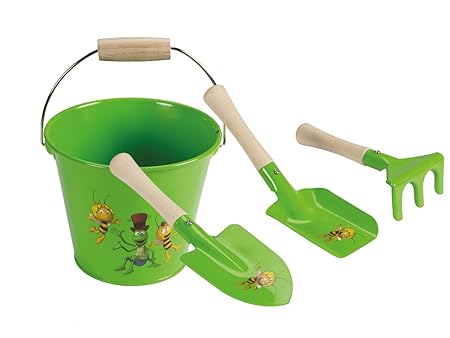 Sandspielzeug Eimer und 3er-Set kleine Schaufel und Harke Gartenspielzeug für Kinder, -DIE BIENE MAJA-