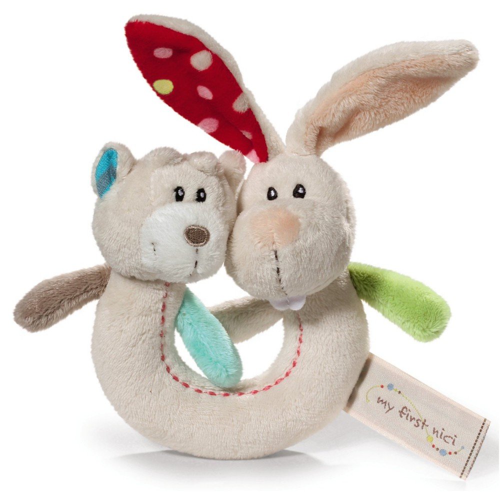 NICI Rabbit and Bear Ring Rattle